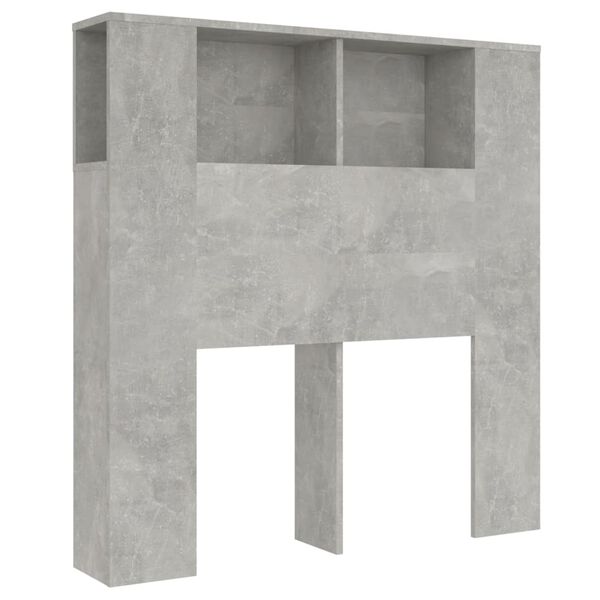 vidaXL Headboard Cabinet Concrete Grey 100x18.5x102.5 cm