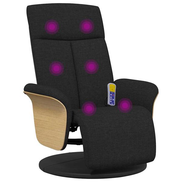 vidaXL Massage Recliner Chair Black 79 x 87 x 104.5 cm Fabric