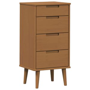 vidaXL Chest of Drawers MOLDE Caramel 40 x 35 x 82 cm Solid Pine Wood