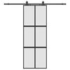 vidaXL Sliding Door with Hardware Set Black 76x205 cm Tempered Glass
