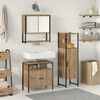 vidaXL Bathroom Furniture Set with Shelf 3 pcs Brown Engineered wood
