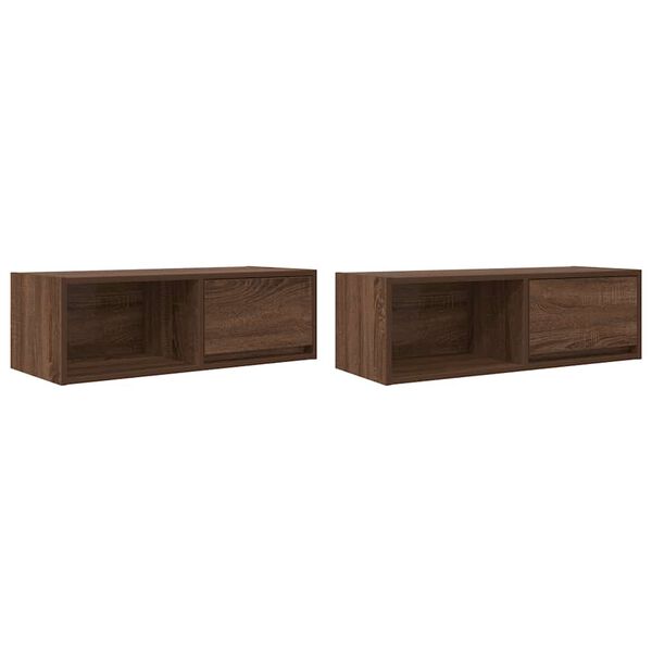 vidaXL TV Cabinets 2 pcs Brown Oak 80x31x25.5 cm Engineered Wood
