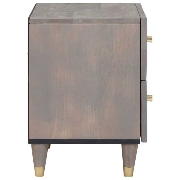 vidaXL Bedside Cabinet Grey 40 x 33 x 46 cm Solid Mango Wood