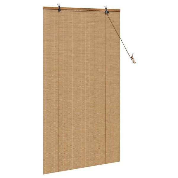 vidaXL Roller Blind with Curtains Manual Brown 80 x 160 cm Bamboo