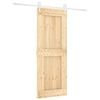 vidaXL Sliding Door Natural and White 80 x 210 cm Solid Pine Wood