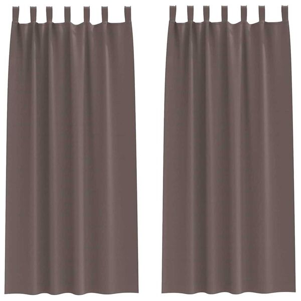vidaXL Blackout Curtains with Rings 2 pcs Dark Brown 225 x 140 cm