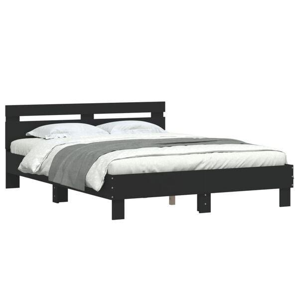vidaXL Bed Frame without Mattress Black 140x200 cm
