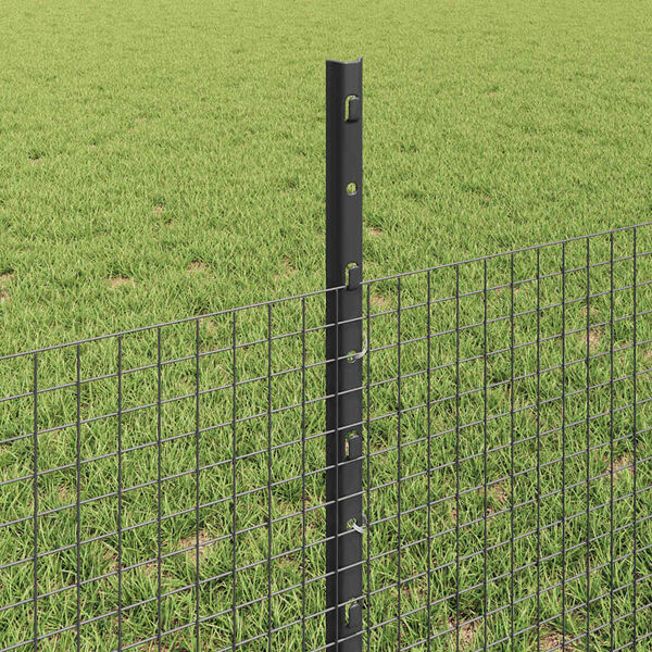 vidaXL Fence and Post Grey 0.5 x 50 m Steel