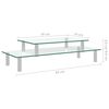 vidaXL 2-Tier Monitor Stand Transparent Glass
