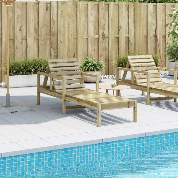 vidaXL Sun Lounger 199.5x62x55 cm Impregnated Wood Pine