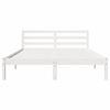 vidaXL Bed Frame White 215.5 x 145.5 x 69.5 cm Solid Pine Wood