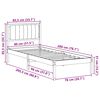 vidaXL Bed Frame with Upholstered Headboard Taupe 80 x 200 cm