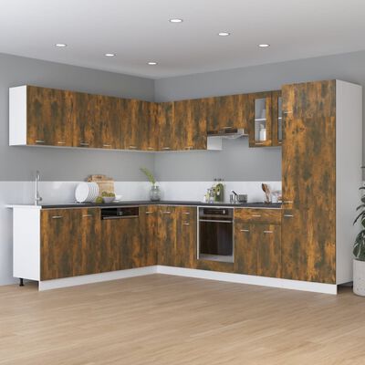vidaXL Hanging Corner Cabinet Smoked Oak 57x57x60 cm Engineered Wood