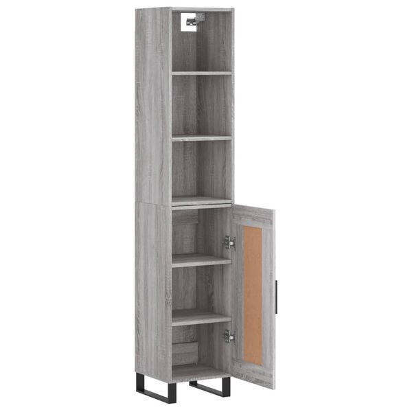 vidaXL Highboard Grey Sonoma 34.5x34x180 cm Engineered Wood
