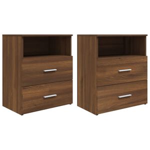vidaXL Bed Cabinets 2 pcs Brown Oak 50x32x60 cm