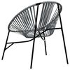 vidaXL Garden Chair Set 3 pcs Black and Light Grey Poly Rattan