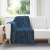 vidaXL Throw Blanket Navy Blue 150 x 130 cm Fleece