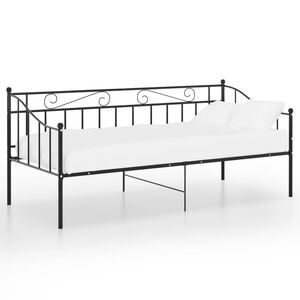 vidaXL Sofa Bed Frame without Mattress Black Metal 90x200 cm