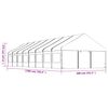 vidaXL Gazebo with Roof White 17.84x5.88x3.75 m Polyethylene