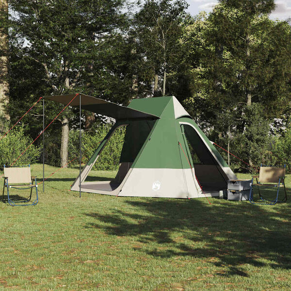 vidaXL Camping Tent with Roof Green 482 x 360 x 227 cm Taffeta
