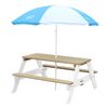AXI Children Picnic Table Nick with Umbrella Brown and White
