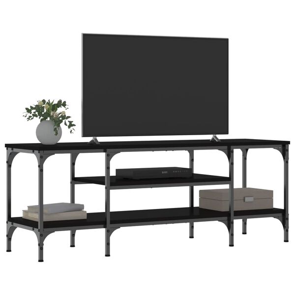 vidaXL TV Cabinet Black 121x35x45 cm Engineered Wood&Iron