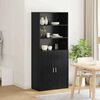 vidaXL Highboard Black Oak 80 x 42.5 x 185 cm Engineered Wood