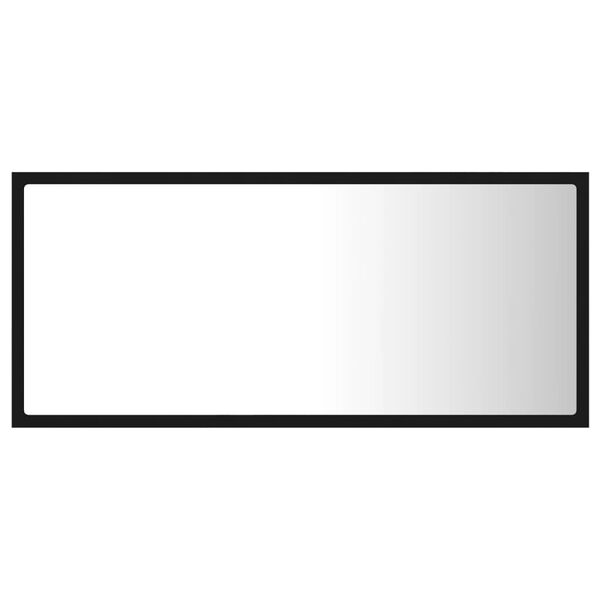 vidaXL LED Bathroom Mirror Black 90x8.5x37 cm Acrylic