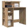 vidaXL Desk with Shelf Artisan Oak 90 x 48 x 101.5 cm Engineered Wood
