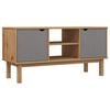 vidaXL TV Cabinet "OTTA" Brown and Grey 113,5x43x57 cm Solid Wood Pine