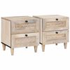 vidaXL Bedside Cabinet 2 pcs Beige 40 x 33 x 46 cm Solid Acacia wood