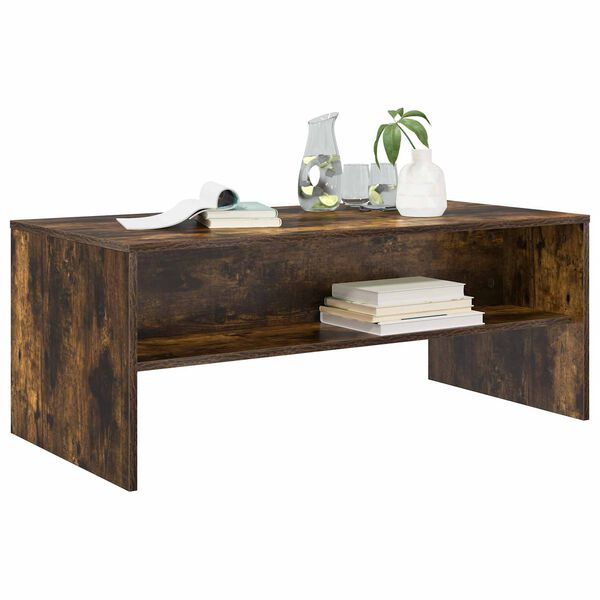 vidaXL Coffee Table Smoked Oak 100 x 50 x 40 cm Engineered Wood