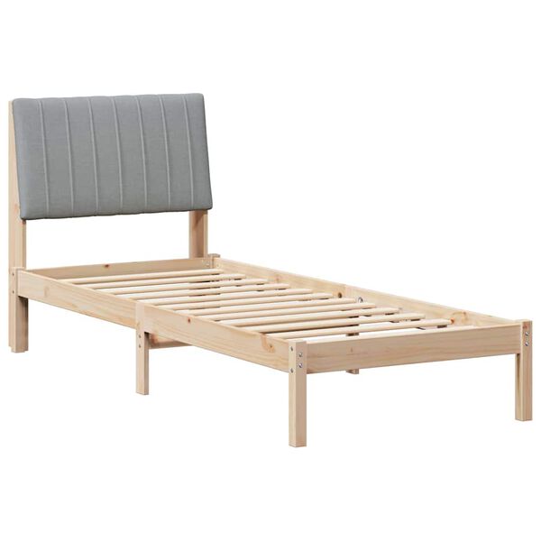 vidaXL Bed Frame with Headboard Brown 75 x 190 cm Solid Pine Wood