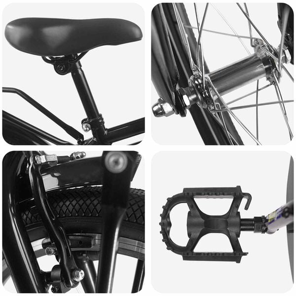 vidaXL Kids Bike 18'' for 5-7 Years Old Black