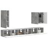 vidaXL TV Wall Cabinet Set Wall-mounted 6 pcs Concrete Grey