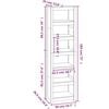 vidaXL Book Cabinet 50x35x183 cm Solid Wood Pine