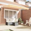 vidaXL Retractable Awning Manual Yellow and White 300 x 200 cm