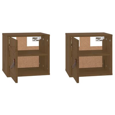 vidaXL Wall Cabinets 2 pcs Honey Brown 31.5x30x30 cm Solid Wood Pine