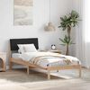 vidaXL Bed frame Brown and black 75 x 190 cm Solid pine wood
