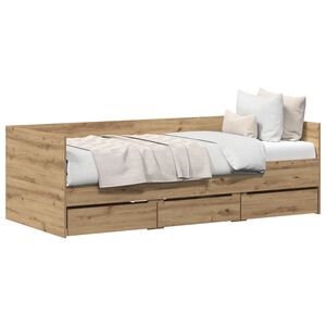 vidaXL Daybed with Headboard Artisan Oak 90 x 200 cm Engineered Wood