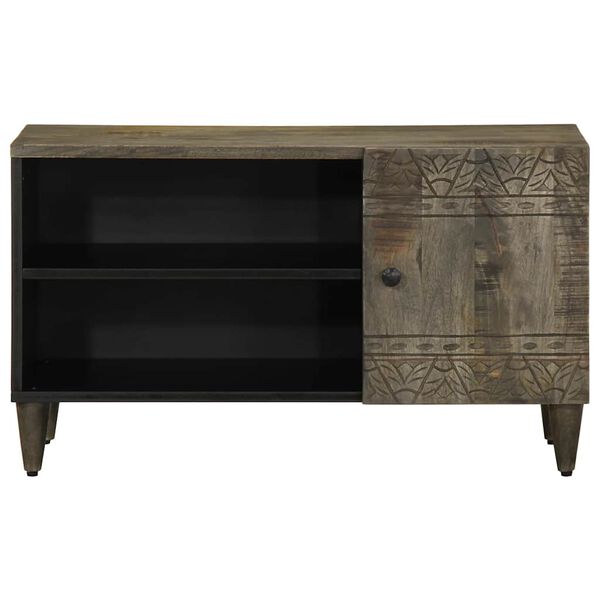 vidaXL TV Cabinet Light Grey 80x31.5x46 cm Solid Wood Mango