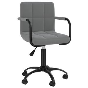 vidaXL Swivel Office Chair Dark Grey Velvet