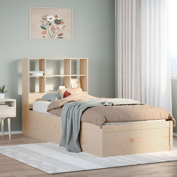 vidaXL Bed Frame without Mattress 75x190 cm Small Single Solid Wood Pine