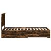 vidaXL Bed Frame with Headboard Smoked Oak 90 x 190 cm Engineered Wood