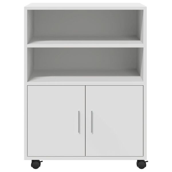 vidaXL Rolling Cabinet White 60x48x81 cm Engineered Wood