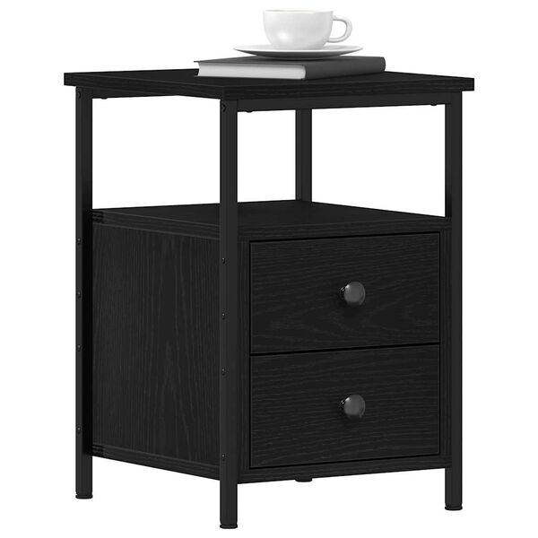 vidaXL Bedside Cabinets 2 pcs Black Oak 34x35.5x50 cm Engineered Wood