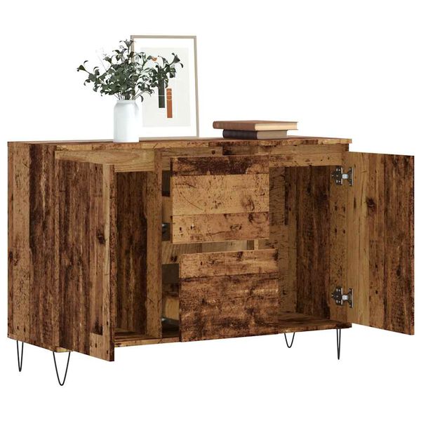 vidaXL Sideboard Old Wood 101.5x35x70 cm Engineered Wood