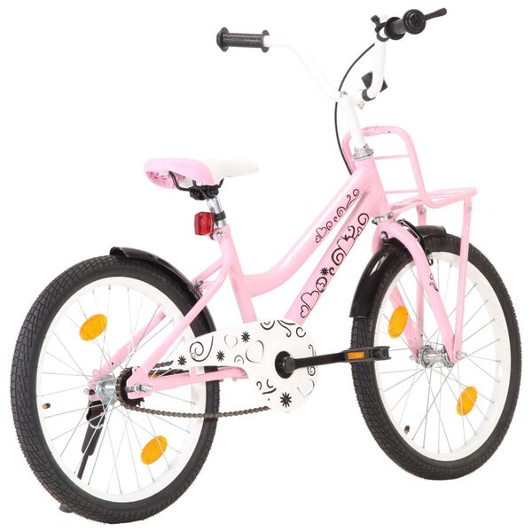 vidaXL Kids Bike with Front Carrier 20 inch Pink and Black