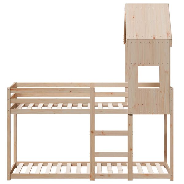 vidaXL Bunk Bed without Mattress 75x190 cm Small Single Solid Wood Pine