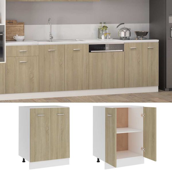 vidaXL Bottom Cabinet Lyon Sonoma Oak 60x46x81.5 cm Engineered Wood